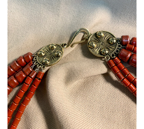 Necklace "Fiery Sun" made of brass — handmade
