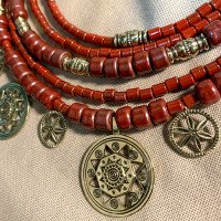 Necklace "Fiery Sun" made of brass — handmade