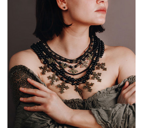 Zgarda "Lady of Goodness" made of brass — handmade