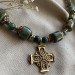 Necklace "Green Rye Green" handmade from brass