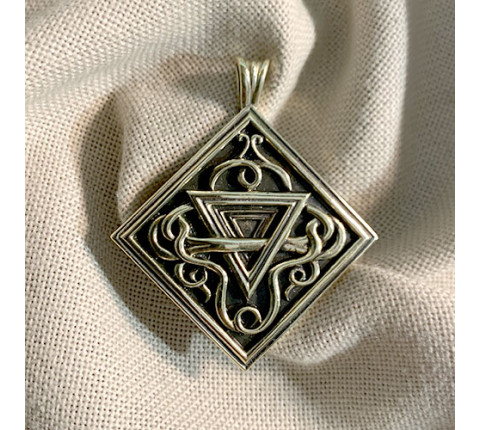 Handmade "Earth" pendant made of brass