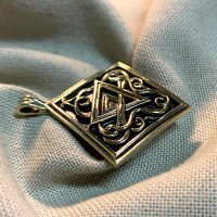 Handmade "Earth" pendant made of brass
