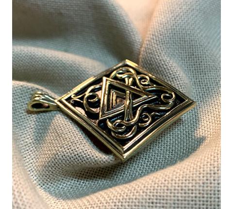Handmade "Earth" pendant made of brass