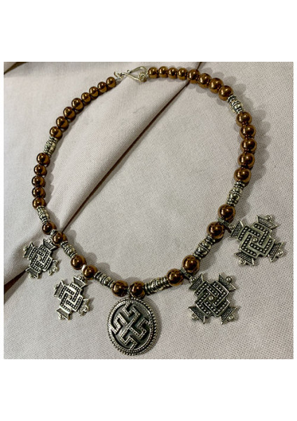 Necklace "Sunny Swarga" made of brass — handmade
