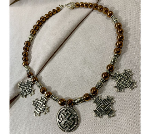 Necklace "Sunny Swarga" made of brass — handmade