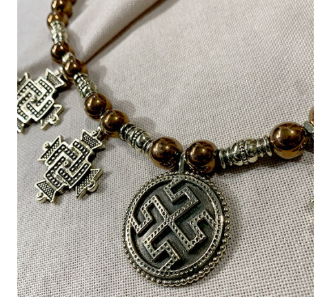 Necklace "Sunny Swarga" made of brass — handmade