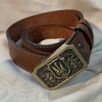 Belt "Trident" handmade with brass