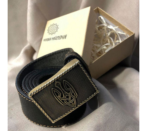 Belt "Trident 1" handmade with brass