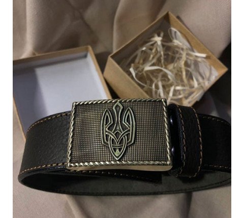 Belt "Trident 1" handmade with brass