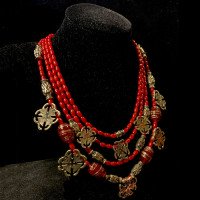 Necklace "For Easter" made of brass — handmade