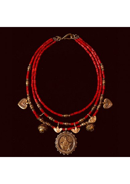 Necklace "Pokrova" made of brass — handmade