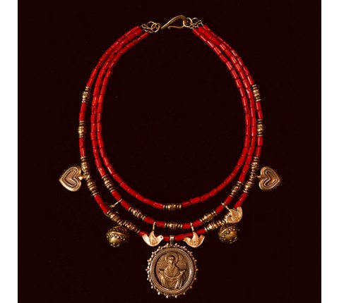 Necklace "Pokrova" made of brass — handmade