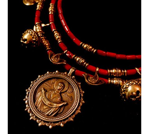 Necklace "Pokrova" made of brass — handmade