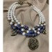 Necklace "Sky Blue" made of brass — handmade