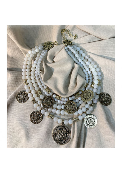 Necklace "Winter Sun" made of brass — handmade