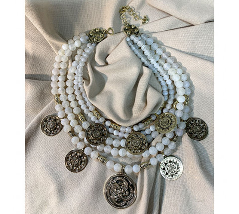 Necklace "Winter Sun" made of brass — handmade