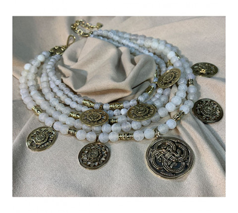 Necklace "Winter Sun" made of brass — handmade