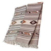 Hutsul carpet "Silver of the Cheremosh" — hand weaving, gray-silver tones with diamonds