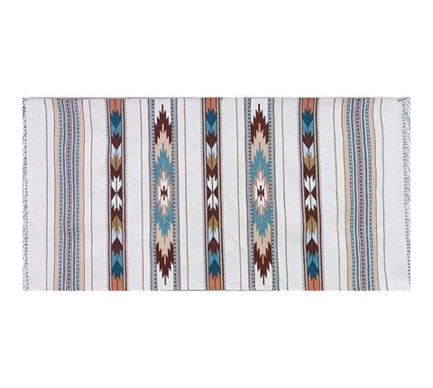 Hutsul woven rug "Turquoise Flower" handmade