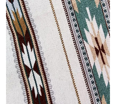 Hutsul woven rug "Turquoise Flower" handmade