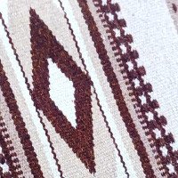 Hutsul woven rug "Burgundy Diamond" handmade