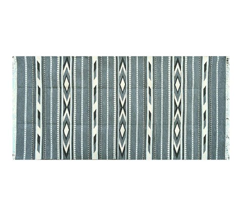 Hutsul woven rug "Gray Geometry" handmade