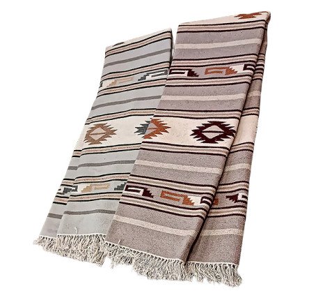 Hutsul carpet "Silver of Cheremosh" — hand weaving, gray-silver tones with diamonds