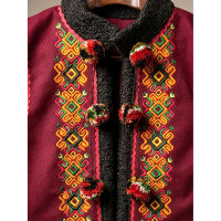Embroidered vest "Christmas Star" made of burgundy cashmere