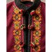 Festive Hutsul Kaptar "Christmas Star" made of burgundy cashmere