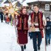 Festive Hutsul Kaptar "Christmas Star" made of burgundy cashmere