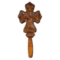 Carved wooden cross of the masters of Kosiv region