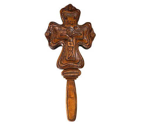 Carved wooden cross of the masters of Kosiv region