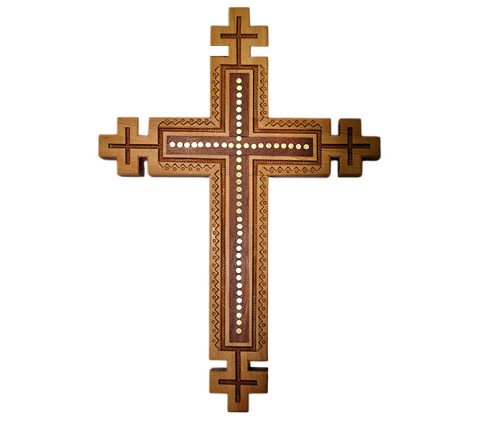Handmade pear wood cross for church and home