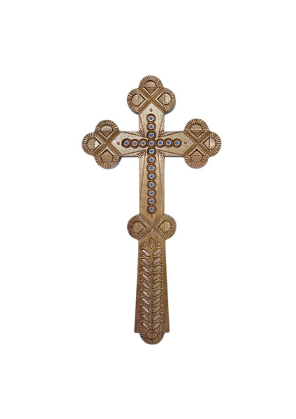 Cross "Polonynska Prayer" — carved amulet made of pear wood