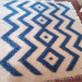 Hutsul handmade blanket "Four Blue Diamonds"
