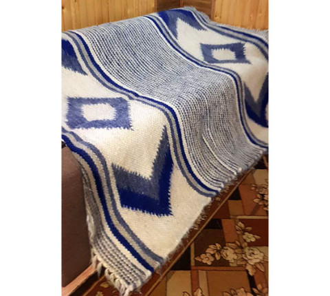 Hutsul handmade blanket "Blue River"