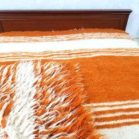 Handmade Hutsul blanket "Sheep" orange