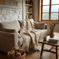 Carpathian woolen blanket "Rocky Shore"