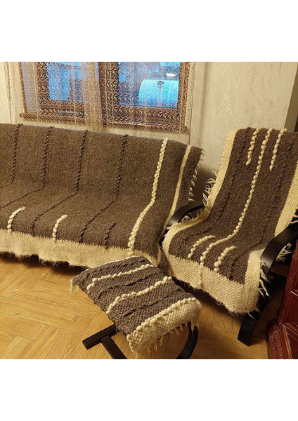 Hutsul handmade blanket “Recreational” brown