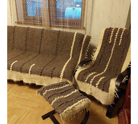 Hutsul handmade blanket “Recreational” brown