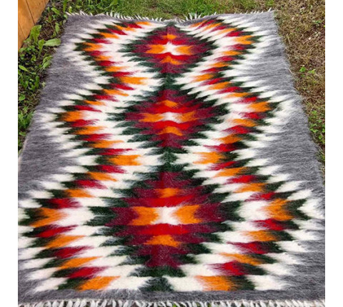 Hutsul handmade blanket "Fiery"