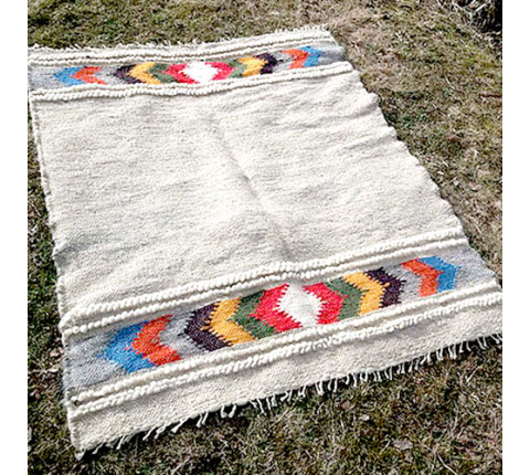 Hutsul handmade blanket "Gray Embroidery"