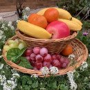 Baskets and candy dishes made of wicker