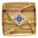 Square cherry wood "Fan" serving tray