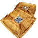 Square diagonal serving dish with a cherry tile