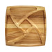 Square cherry wood serving dish "Fan"