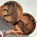 Yin-Yang serving tray with walnut and cherry carving