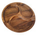 Yin-Yang round serving dish made of cherry and walnut
