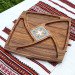 Square cherry wood "Fan" serving tray