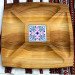 Square diagonal serving dish with a cherry tile